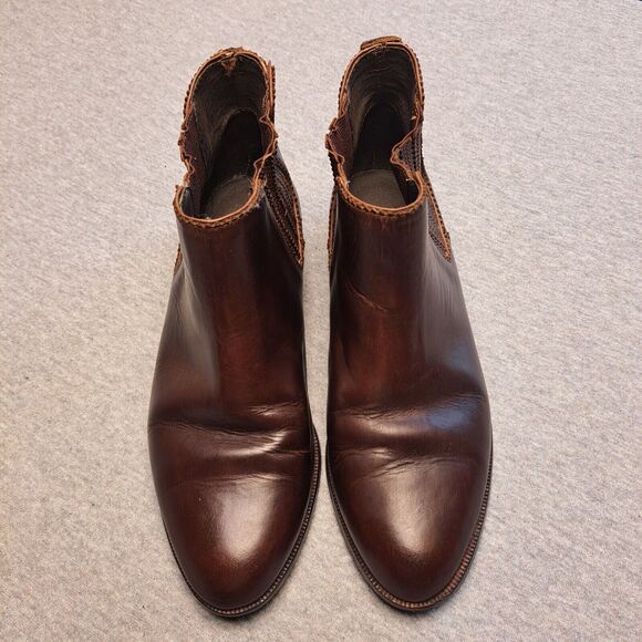 GH BASS & CO BROWN LEATHER ANKLE BOOTS WOMENS SIZE 7M PULL ON MINIMALIST DAILY - Picture 6 of 11
